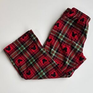 Plaid Red and Green Kids Pajama Pants Mickey Mouse Disney size 6